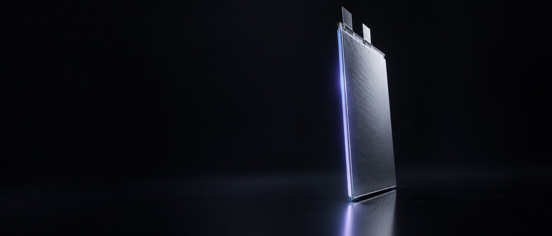 Battery cell with a softly glowing edge